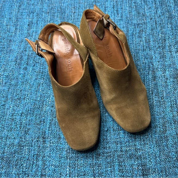 Gentle Souls Tami Slingback Mules in Walnut Suede - Picture 2 of 9
